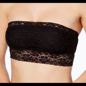 Intimately Free People Black Lace Bandeau Sz M NWT